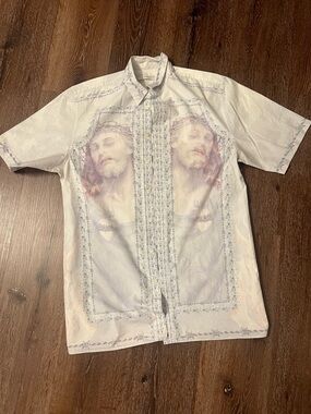 Authentic Givenchy SS2016 "Jesus in Thorns" button-up shirt by Riccardo Tisci